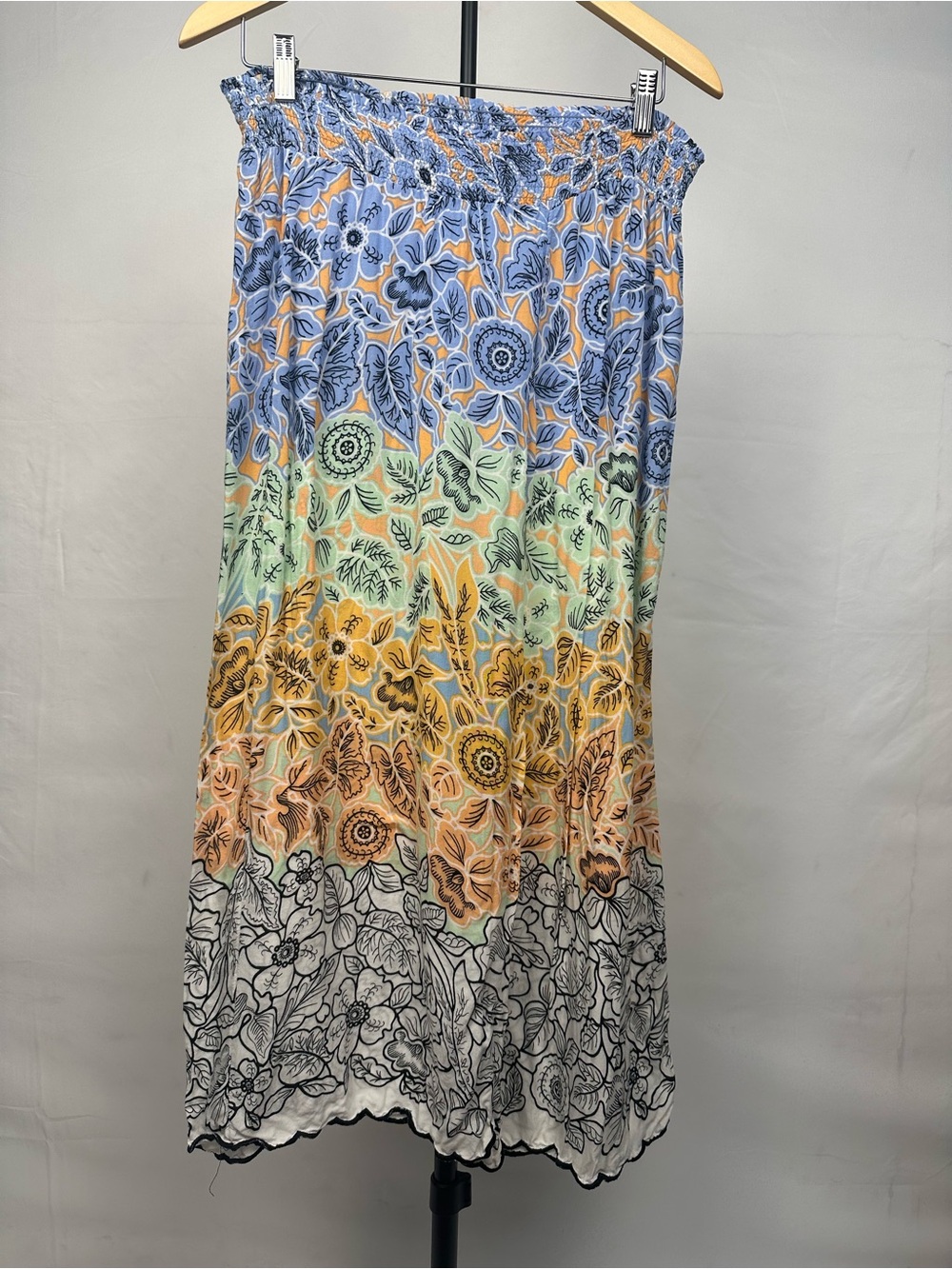 Anthropologie Saria Smocked Wide-Leg Pants Women’s M Floral Boho Rayon Palazzo - Picture 4 of 6